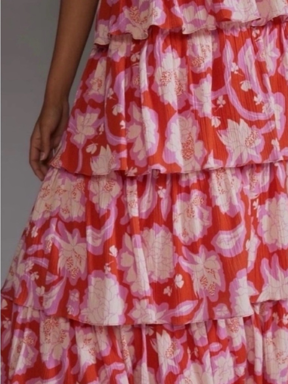 Anthropologie Vineet Bahl Tiered Ruffle Floral Maxi Dress - Picture 4 of 12